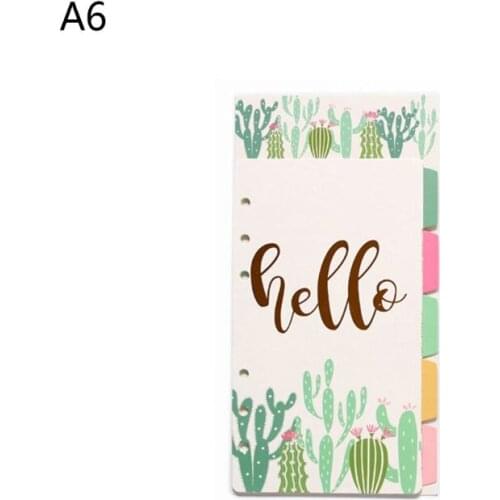 1Set A5 A6 Loose Leaf Notebook Divider 6 Hole Index Separator Binder Stationery