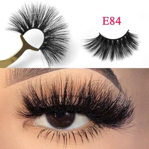 1 Pair 25MM 3D False Eyelashes 100% Mink Hair Fake Lashes Dramtic Thick Long Wispies Fluffy Eyelashes Extension Makeup Tools
