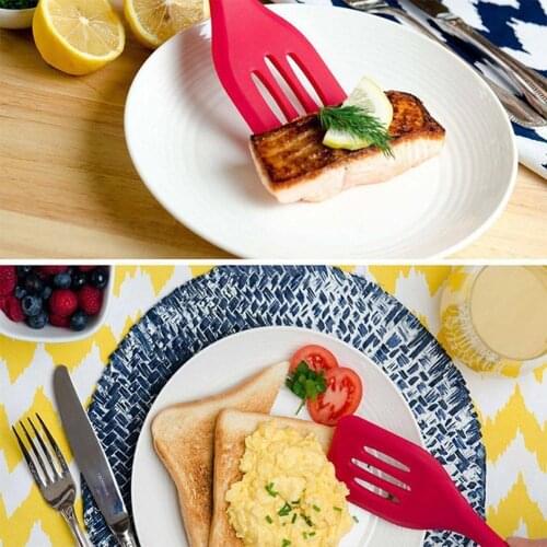 1PC Non Stick Silicone Slotted Turners Egg Fish Frying Shovel Utensils Pan Spatula Scoop Cooking Kitchen Fried Gadgets Tool Q5J1