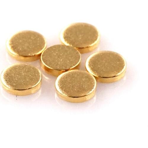 100pcs Female Pogo Pin Diameter 4.0 mm Height 1.0 mm Flat surface Circular Contact Pad Brass Gold plate Spring connector Target