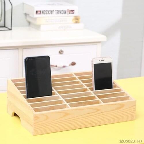 24 Cells Multifunctional Wooden Storage Box Mobile Phone Repair Tool Organizer