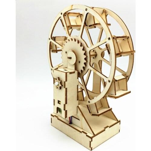 3D DIY Electric Craft Ferris Wheel Puzzle Game Wooden Model Building Kits Science Educational Toys For Children Kids Adult Gift