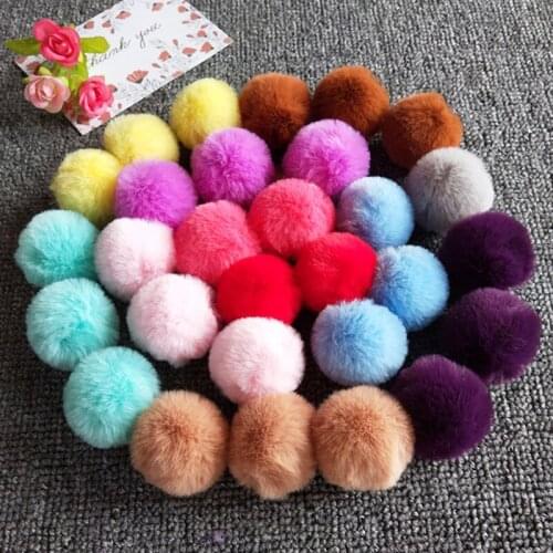 5pcs 4/5cm Diy Pompom Fur Balls Pompoms For Ring Keychain Shoes Hats Fluffy Pom Pom Diy Crafts Accessories For sewing