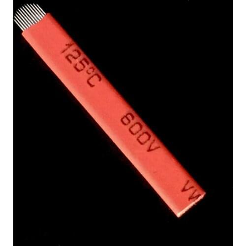 500pcs 12 14 16 18 Pins U Shape Permanent Makeup Eyebrow Tattoo Needles Bladed Red Flex Lamina Microblading Needles U Shape
