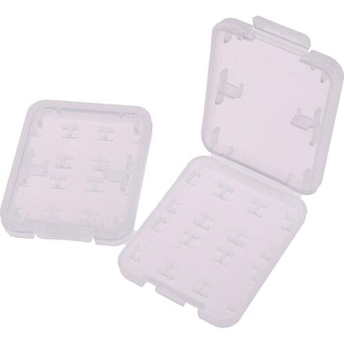 8 in 1 Transparent Hard Micro SD SDHC TF MS Memory Card Storage Box Protector Holder Hard Case Memory Card Storage Box 2Pcs
