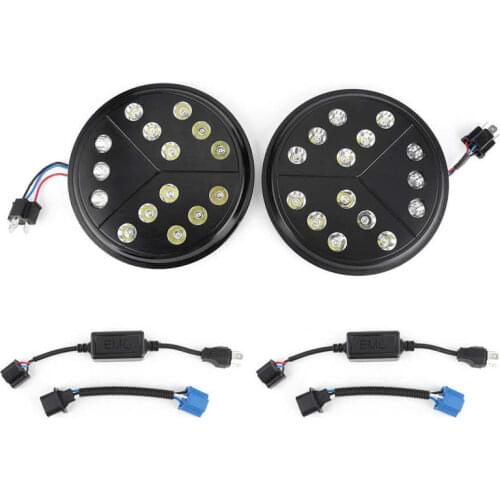 Car Accessories lamps Pair of 7in LED Headlight High Low Beam 45W Arrows Headlamp IP68 Waterproof Fit For Jeep Wrangler Jk