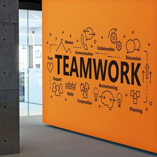 Large Teamwork Trust Cooperation Office Quote Wall Sticker Classroom Teamwork Office Inspirational Quote Wall Decal Vinyl Decor