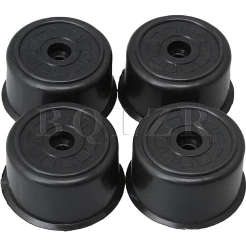 BQLZR Black Plastic Round Furniture Legs 9mm Hole Dia for Table Chair Sofa Cabinet Feet Floor Protection Pack of 4