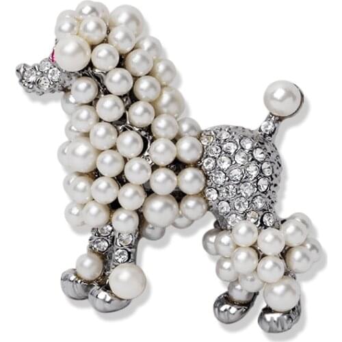 Ajojewel Poodle Dog Animal Brooches Sausage Dog Dachshund Pin Fashion Date Shopping Accessories