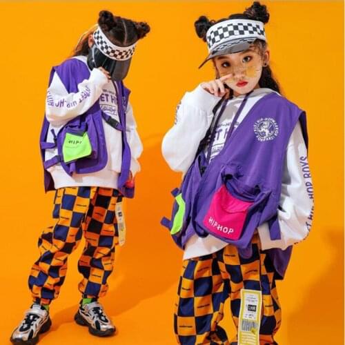 Kid Ballroom Hip Hop dancing Clothing Outfits Hoodie Jogger Pants Girls Boys performance Jazz Dance Costumes Outfits Street wear