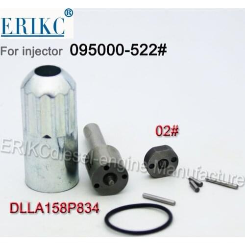 ERIKC Injector Repair Kit Dlla158p834 Nozzle 02# Control Valve Plate for Common Rail Diesel injector 095000-5220 095000-5223