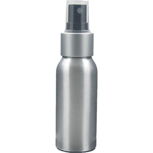 60ml Round Aluminum Bottles With Matte Silver Metal Aluminum Shell And Smooth Skirt Fine Mist Fing, Empty Sliver Metal Bottle