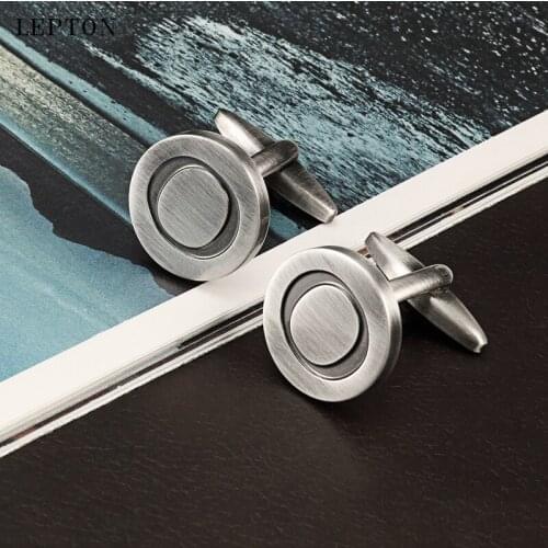 Lepton Letters O of an alphabet Cufflinks For Mens Antique Silver plated Round Letters O cuff links Men shirt cuffs Cufflinks
