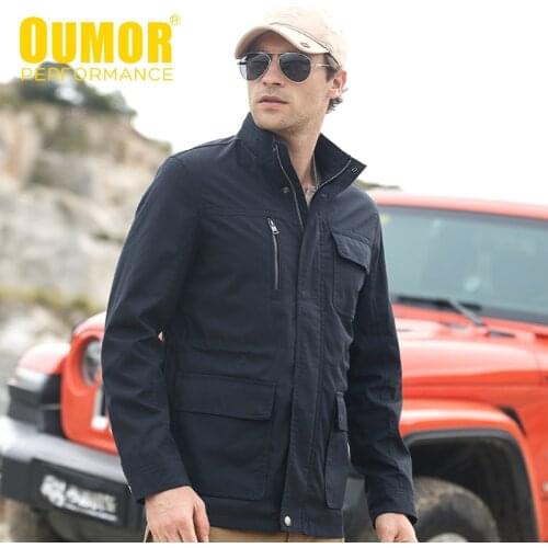 Oumor Men New Business Casual Cotton Long Jacket Coat Trench For Mens Winter Autumn Air Force Cargo Outwear Pockets Jackets Men