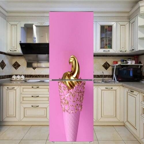 Home Decoration Decal Animal Food Poster 3D Fridge Creative Door Stickers Print Artwork Picture Waterproof Paste For Kids Room