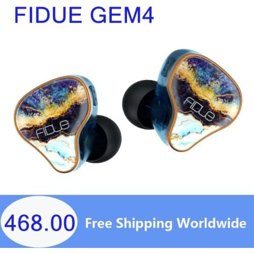FIDUE GEM4 4BA Earphones HiFi Headphones with Detachable Cable IEMs
