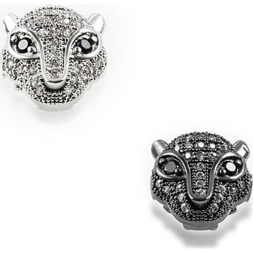 11×11.2mm New Product Micro Pave Zircon Leopard Bead Jewelry Accessories DIY Fashion Jewelry Accessories