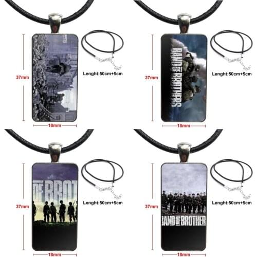 For Women Girls Band Of Brothers Glass Pendant Galaxy Pendant Necklace Women Steel Plated Necklaces Jewelry