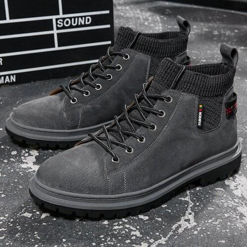 P Shoes Mens Boots Leather Winter Warm Shoes Cool Motorcycle Ankle Boots Autumn Male Oxfords Snow Shoes Men Work Boots