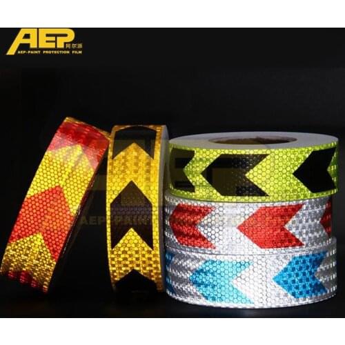 Lattice Arrow Reflective Sticker Safety Warning Reflective Adhesive Tape For Car Truck Motorcycle Bicycle Decoration Styling