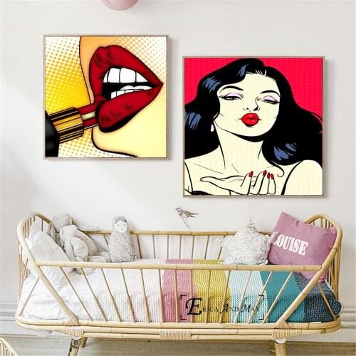 Sexy Women Make Up Pop Art Canvas Painting Posters And Prints Wall Art Picture Nordic Decoration Home Decor Cuadro Decorativo