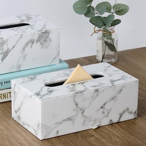 1Pc Nordic Marble Ink Tissue Box Household Living Room Kitchen Napkin Storage Case Desktop Decoration