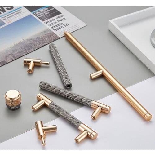 Modern Two-color Extended Furniture Handle Simple Kitchen Cabinet Door Handle Single Hole Clothes Drawer Knob Home Decoration
