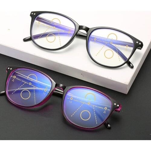 Reading Glasses Glass Progressive Multifocus Men Women Hyperopia Round Glasses Anti Blue Ray Reading Glasses For Women New