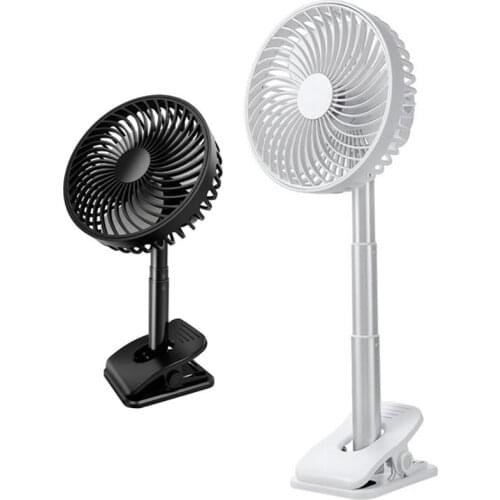 Battery Operated Telescoping Clip on Fan -Quiet Portable Desk Fan for Office,Travel,Home,360 degree Rotation