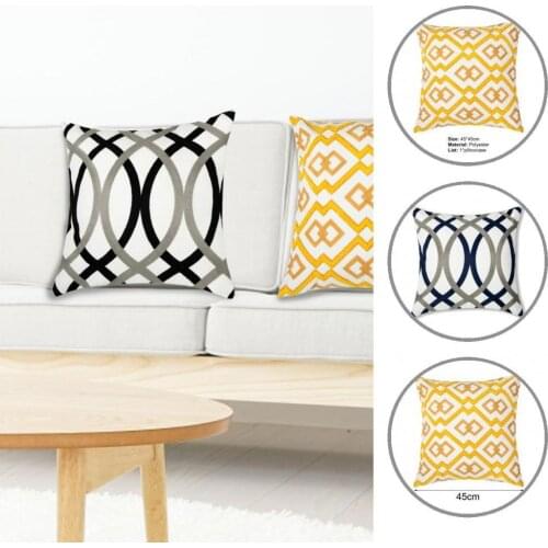 One Side Printed Versatile Modern Minimalist Geometric Embroidery Pillow Cover for Bedroom