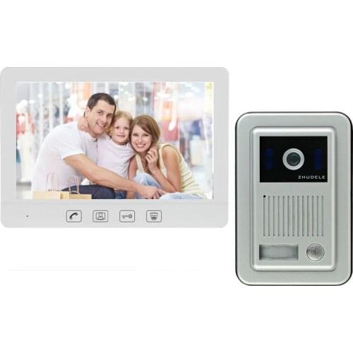 ZHUDELE New 10.1" LCD Monitor Video Door Phone Doorbell Intercom System Home Color Security Camera Monitor Night Vision 1V1