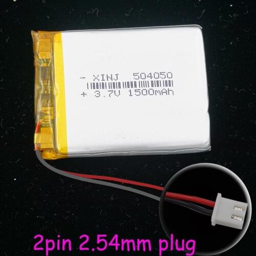 XINJ 3.7V 1500mAh Polymer Li Battery Lipo 504050 2pin JST-PH 2.54mm Plug For GPS Sat Nav Bluetooth Speaker Glasses
