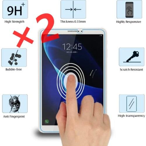 2Pcs Tablet Tempered Glass for Samsung Galaxy Tab A A6 10.1 (2016) SM-T580 SM-T585 Screen Protector Cover Tablet Tempered Film