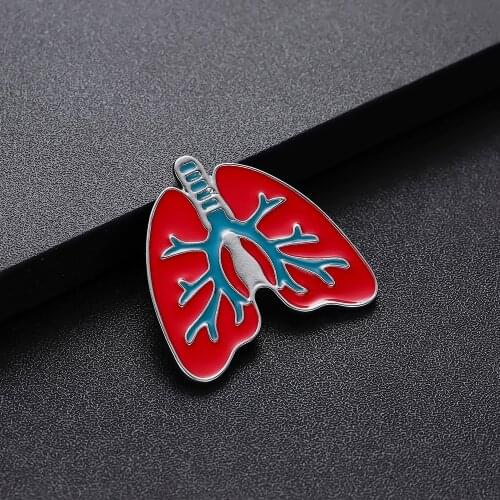 DCARZZ Lung Lapel Pin Red Enamel Hair Pins Cute Medical Doctor Nurse Party Trendy Jewelry Gift Women Exquisite Brooches Pins