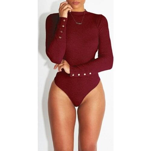 Women Bodysuit Turtleneck Solid Black Jumpsuit Rompers 2019 Autumn Sexy Long sleeve Rompers Playsuits Female Bodycon Overalls