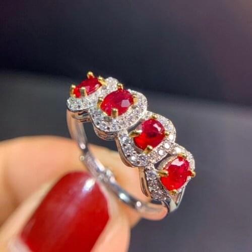 Newest style ruby gemstone ring for women silver fine jewelry certified natural gem good color party birthstone good luck gift