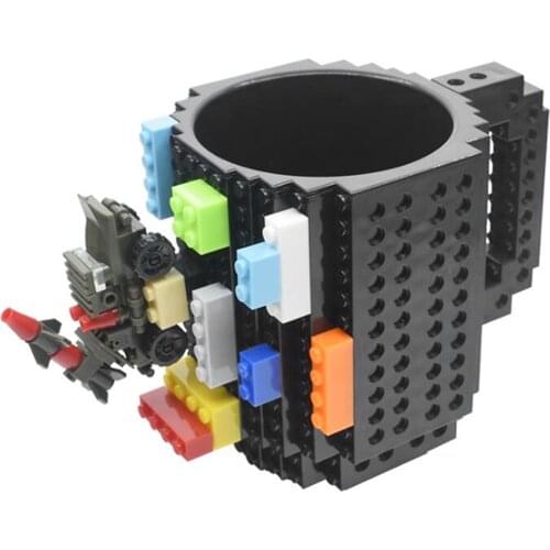 1Pc 12oz Build-On Brick Mug Type Building Blocks Coffee Cup DIY Block Puzzle Mug for LEGO Building Blocks Design Dropshipping