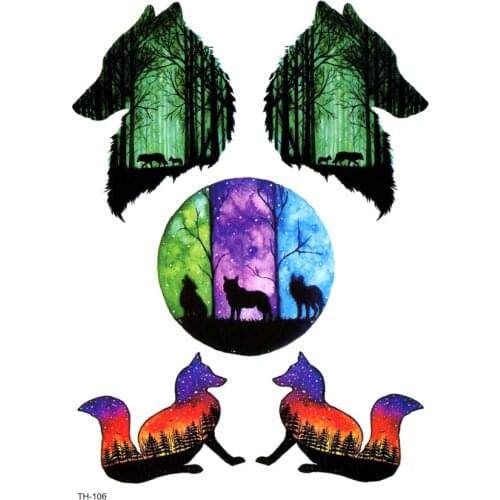 5pcs Jungle Animals Waterproof Temporary Tattoos Men Beauty Wolf The Flash Tatouage Temporaire Femme Tatoo sticker