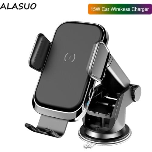 Fast Qi Car Wireless Charger 15W For iPhone X Xiaomi Samsung 9 10 Auto Clamping Wireless Charging Air Vent Car Phone Holder