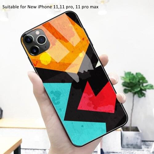 Case For Iphone 12 Case Stripe Glass Back Cover Iphone 13 Pro Case Fashion Case For Iphone 11 12 13 Pro Max 12 Mini