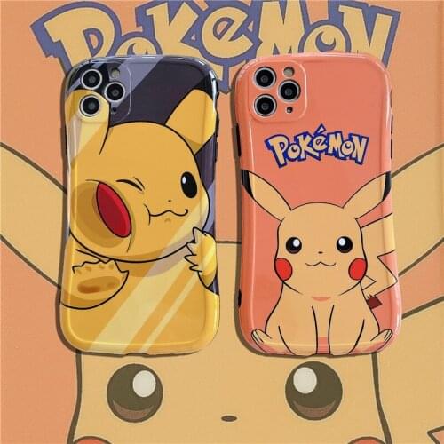 Pokemon Pikachu Small Waist Mobile Phone Case Cartoon for Iphone 7 8Plus Xr 11 12 Promax Anti-drop Mobile Phone Protection