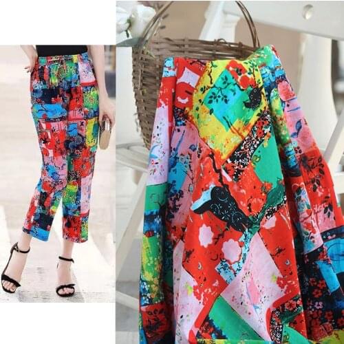 Handmade DIY sewing dress pants clothing cotton fabric slub bubble cotton fabric patchwork color