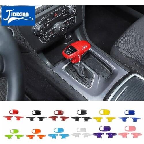 MOPAI Car Gear Shift Knob Top Head Decoration Cover Stickers for Dodge Charger 2015+ Interior Accessories