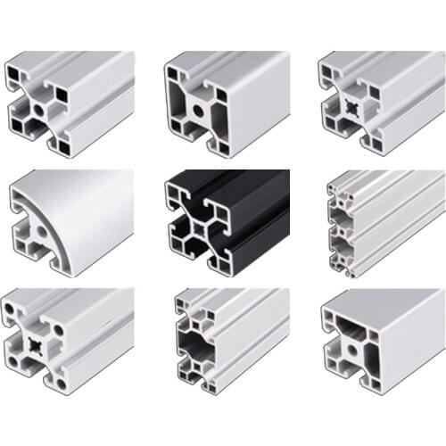 2pc 4040 European Standard Industrial Aluminum Alloy square tube profiles 500mm Linear Rail for DIY 3D Printer CNC