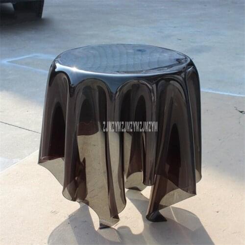 Nordic Round Acrylic Tea Table Book Colorful Transparent Home Living Room Bedroom Magic Tablecloth Design Luxury Modern Table