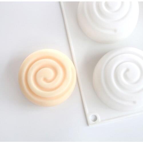 Round Whirlpool Silicone Soap Mold 6 Cavities Mousse Cake Mould Handmade Soap Molds DIY Craft Mould