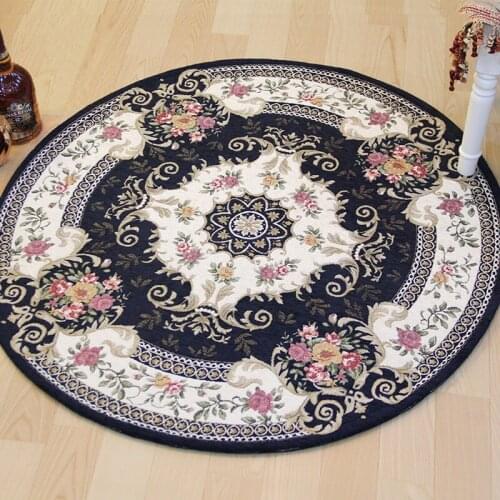 Round Carpets for Living Room Floor Bedroom Jacquard Carpet Doormat Countryside Table Computer Chair Area Rugs