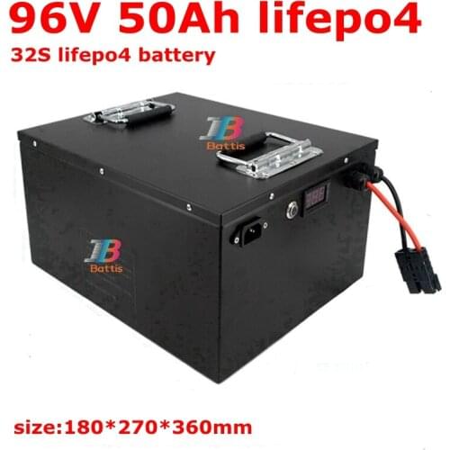 Lithium 96v 50Ah Lifepo4 battery pack BMS 32S 102V for AGV inverter vehicle scooter Motorcycle 8000W Forklift + 5A charger