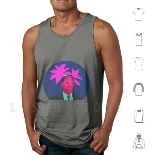 The 80s Dwight Tank Tops Vest Sleeveless 80 1980 80s Dwight Schrute Rad Office Retro Punk Neon Pink