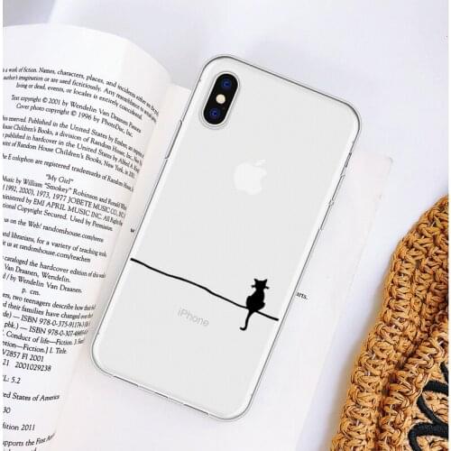 Pattern Cute Cat Kitten Phone Case For iPhone 5 5s SE XS MAX XR 6 6S Plus Clear Soft silicone Phone Case For iPhone 8 7 Plus